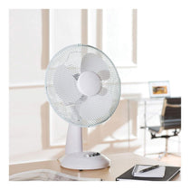Daewoo 12 Inch Oscillating Desk Fan 3 Speed Settings 40W - White