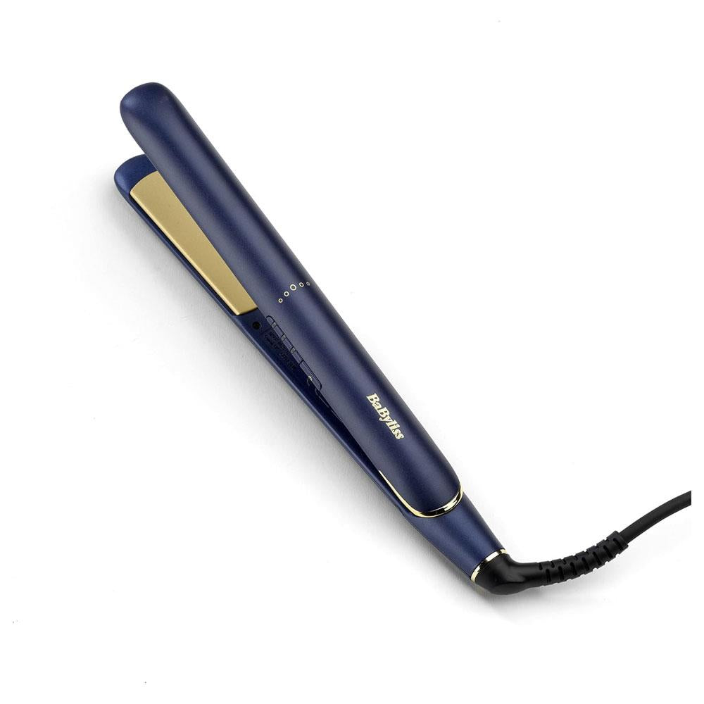 BaByliss Luxe Hair Straighteners Titanium Ceramic Floating Plates 3 Heat Settings - Midnight Blue