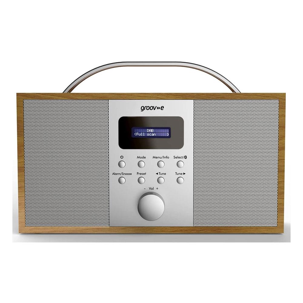 Groov-e Boston Wooden Stereo DAB/FM Digital Radio Alarm Clock Bluetooth LCD Display - Wood Secondary image