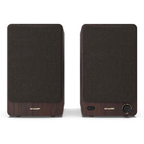 Sharp CP-SS30(BR) Bookshelf Speakers 60W RMS Wireless Studio Monitors Bluetooth - Brown