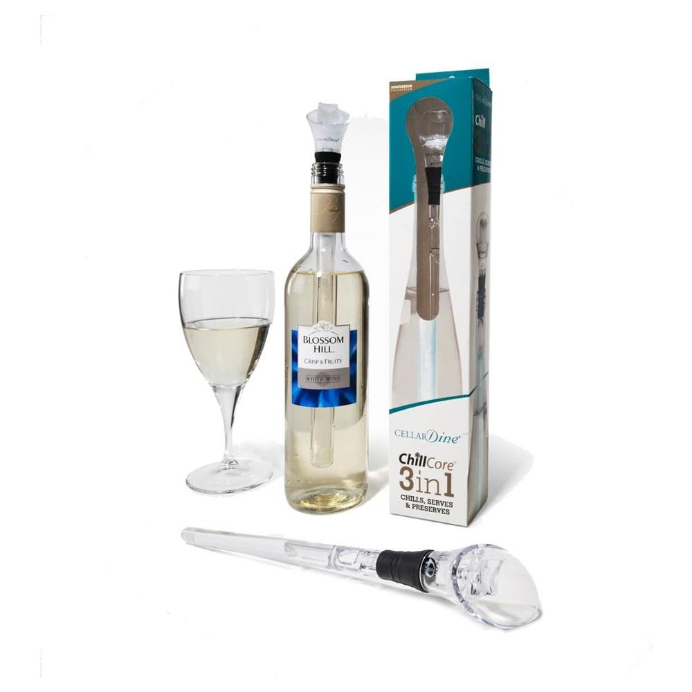 CellarDine Chillcore Wine Chiller 3 In 1 System Stainless Steel - Clear