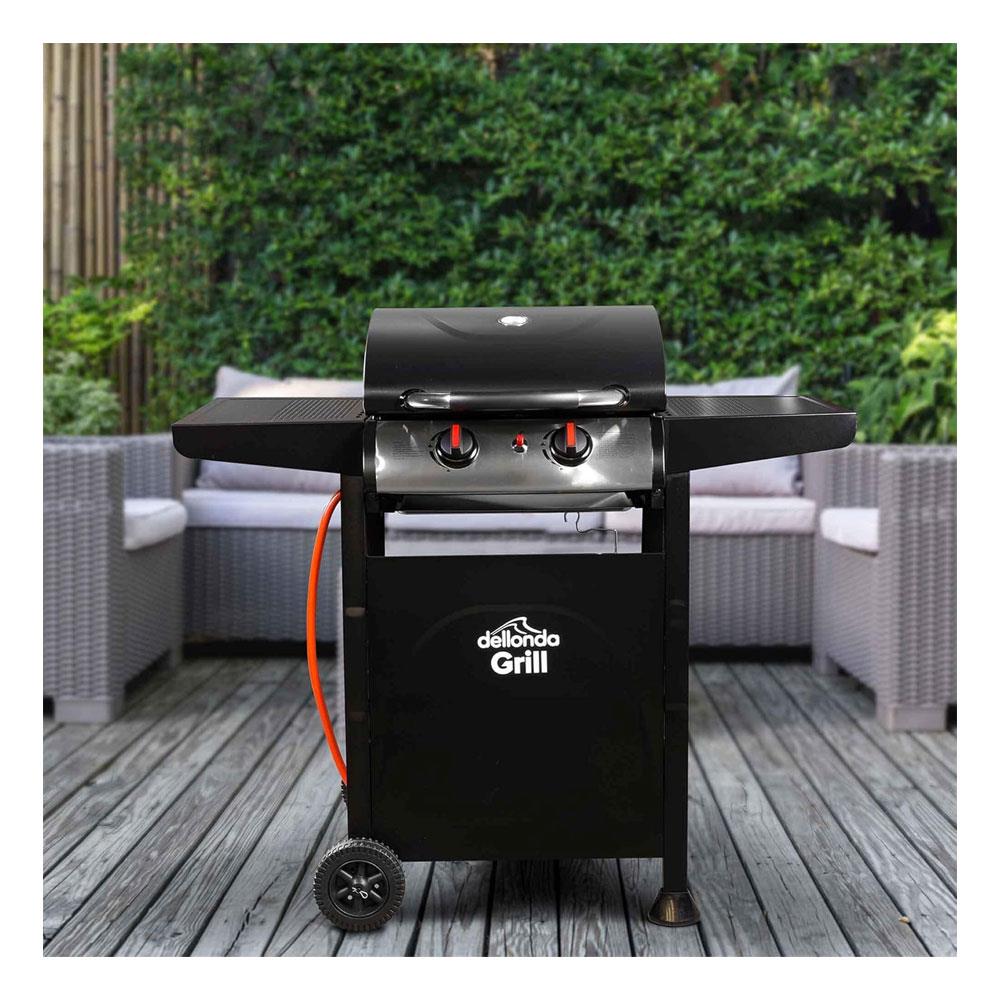 Sealey Dellonda 2 Burner Gas BBQ Grill With Piezo Ignition & Thermometer - Black