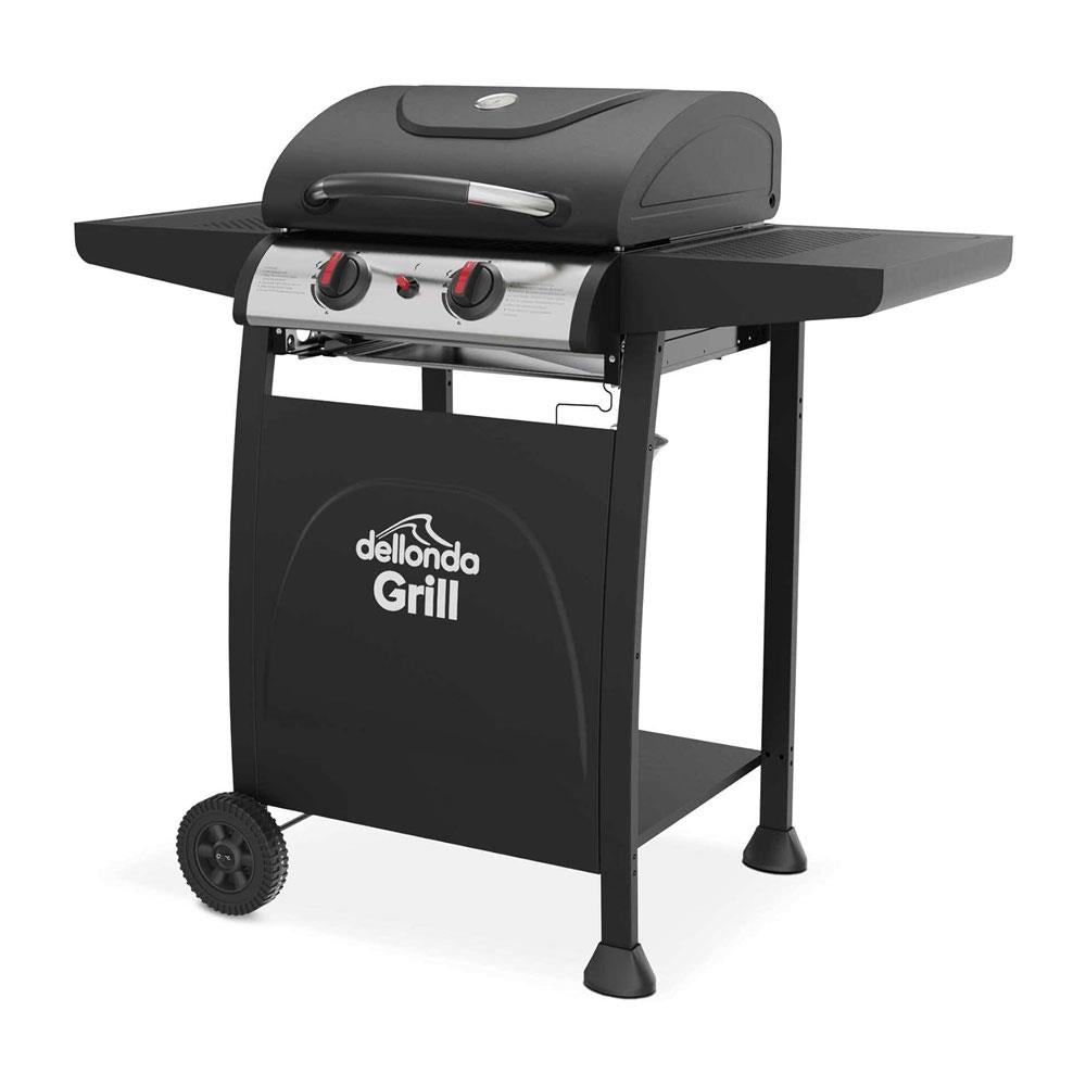 Sealey Dellonda 2 Burner Gas BBQ Grill With Piezo Ignition & Thermometer - Black