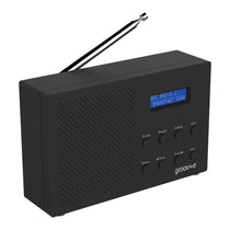 Groov-e Paris Portable DAB/FM Digital Radio 20 Preset Stations Alarm Clock Bluetooth LCD Display - Black