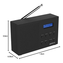 Groov-e Paris Portable DAB/FM Digital Radio 20 Preset Stations Alarm Clock Bluetooth LCD Display - Black