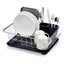 KitchenCraft Collapsible Plastic Dish Drainer Rack - Silver