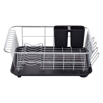 KitchenCraft Collapsible Plastic Dish Drainer Rack - Silver