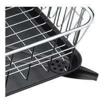 KitchenCraft Collapsible Plastic Dish Drainer Rack - Silver