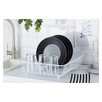KitchenCraft Coated Dish Drainer Metal Sink Drainer 45 x 37 x 11 cm - White