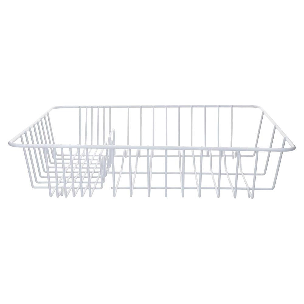 KitchenCraft Coated Dish Drainer Metal Sink Drainer 45 x 37 x 11 cm - White