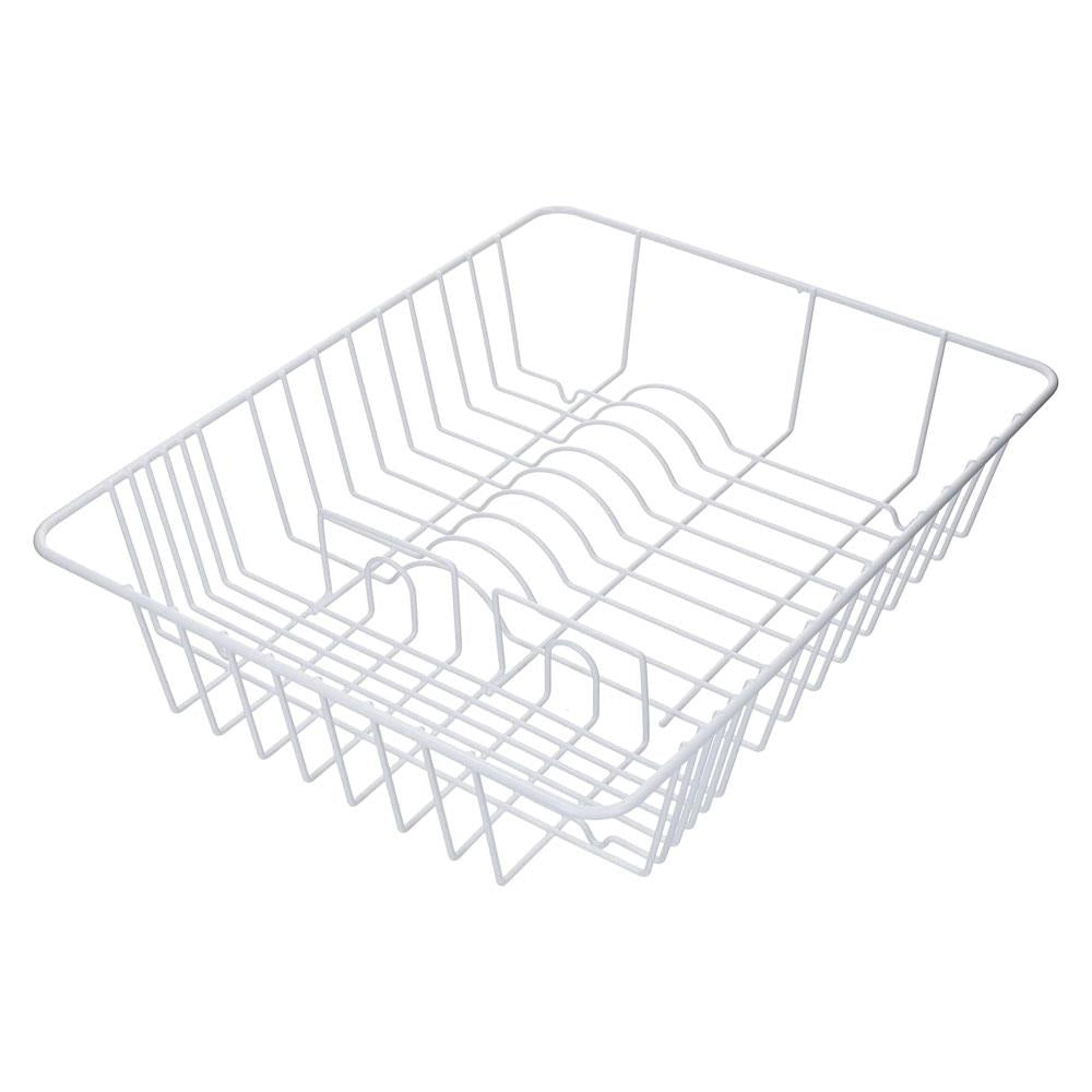 KitchenCraft Coated Dish Drainer Metal Sink Drainer 45 x 37 x 11 cm - White