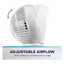 Daewoo 4 Inch Portable Rechargeable Desk Fan 3 Speed Settings - White