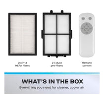 Daewoo 2-In-1 Bladeless Tower Fan With Air Purifier HEPA Filter Quiet Oscillation AI Smart Mode Remote Control 33W - White