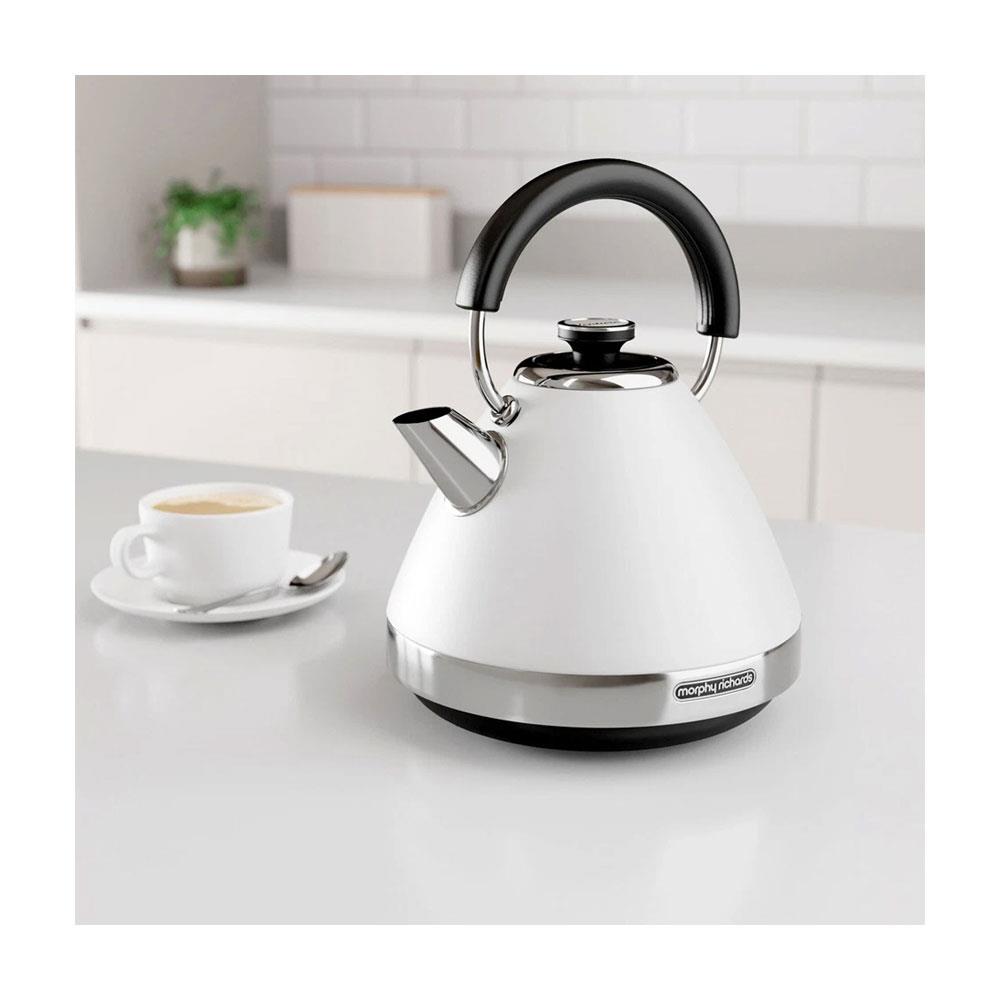 Morphy Richards Venture Pyramid Kettle 3000W 1.5 Litres - White