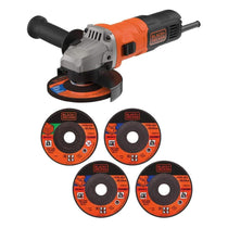 Black & Decker 115mm Angle Grinder 710W With 5 Cutting Discs Cutting Guard And Grinding Guard - Orange/Black
