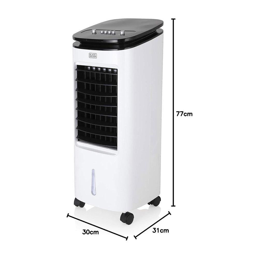 Black & Decker Portable 2-In-1 Air Cooler 3 Speed Settings 65W 7 Litre Water Tank - White