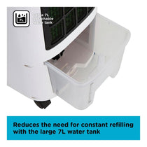Black & Decker Portable 2-In-1 Air Cooler 3 Speed Settings 65W 7 Litre Water Tank - White