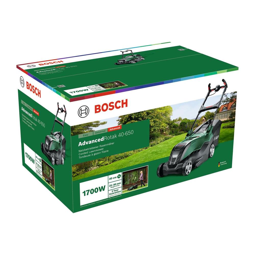 Bosch Advanced Rotak 40-650 Corded Rotary Lawnmower 1700W - Green