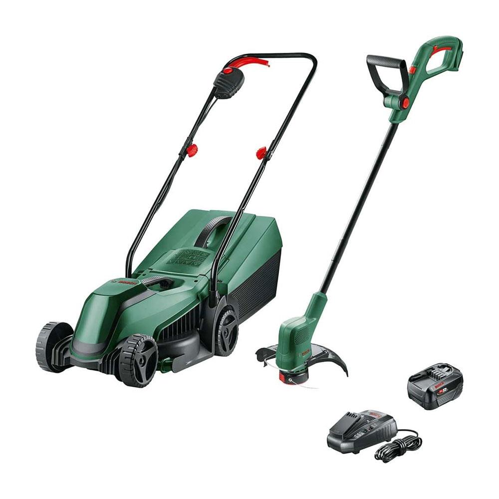 Bosch EasyMower 18V-32-200 + EasyGrasscut 18V-26 Cordless Lawn Mowers & Grass Trimmer - Green