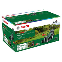 Bosch Universal Rotak 2x18V-37-550 Cordless Lawnmower 2 x 4.0 Ah Batteries & Charger - Green