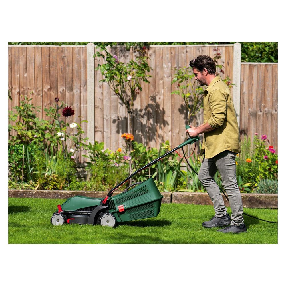 Bosch Universal Rotak 34-410 Corded Lawnmower 1300W 40 Litre Grass Box - Green