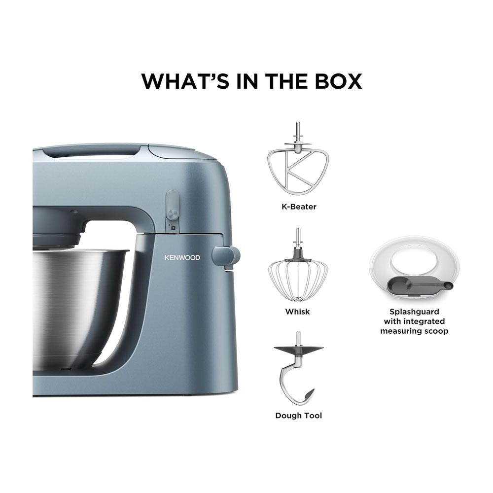 Kenwood Go Stand Mixer 6 Speed 3 Adjustable Tools 800W 4 Litres Bowl - Storm Blue