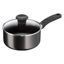 Tefal Delight Non Stick Cookware 5 Piece Set 20cm 24cm Frying Pans 14cm Milk Pan 16cm 18cm Saucepans With Lid - Black
