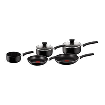 Tefal Delight Non Stick Cookware 5 Piece Set 20cm 24cm Frying Pans 14cm Milk Pan 16cm 18cm Saucepans With Lid - Black