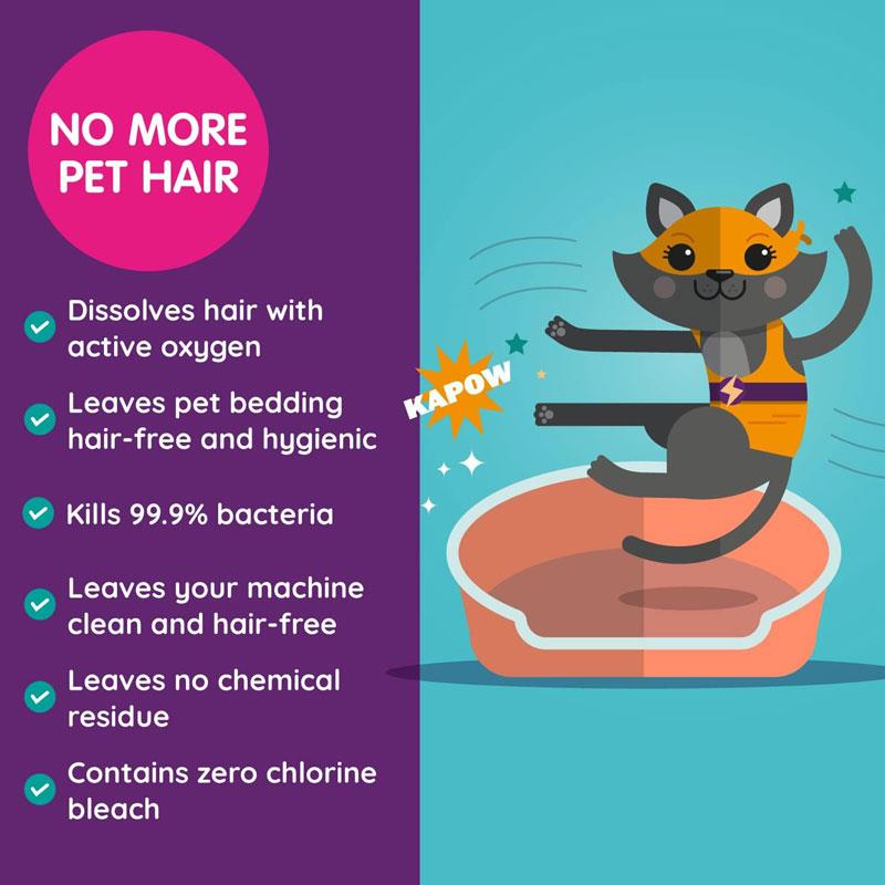 Vamoosh Pet Hair Dissolver Sachet 1 x 100g Removes Pet Hair From Bedding & Washing Machines