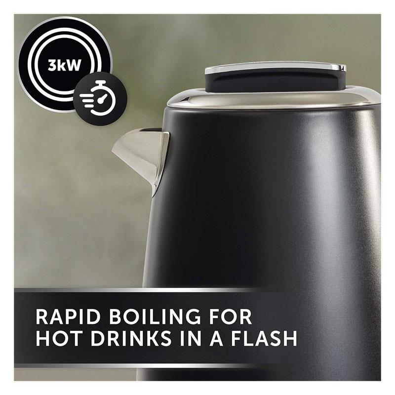 Breville Lustra Electric Kettle Stainless Steel 3000W 1.7 Litres - Matt Black