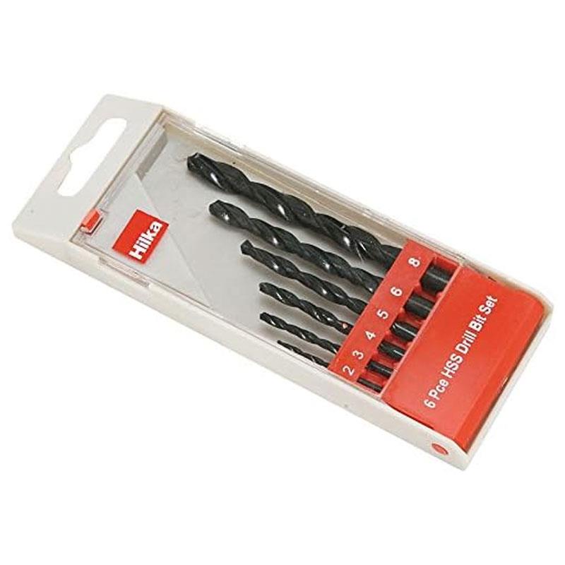 Hilka HSS Drill Bit Set Sizes 2 3 4 5 6 8mm - 6 Piece
