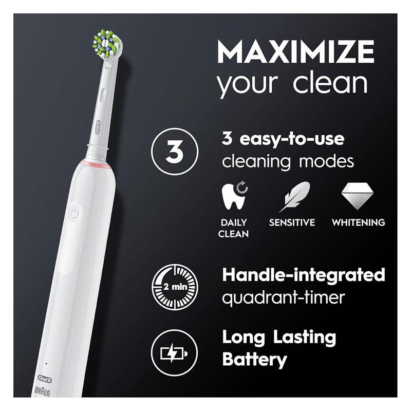 Oral-B Pro Series 3 Electric Toothbrush Design Edition 3 Modes Travel Case - Pink