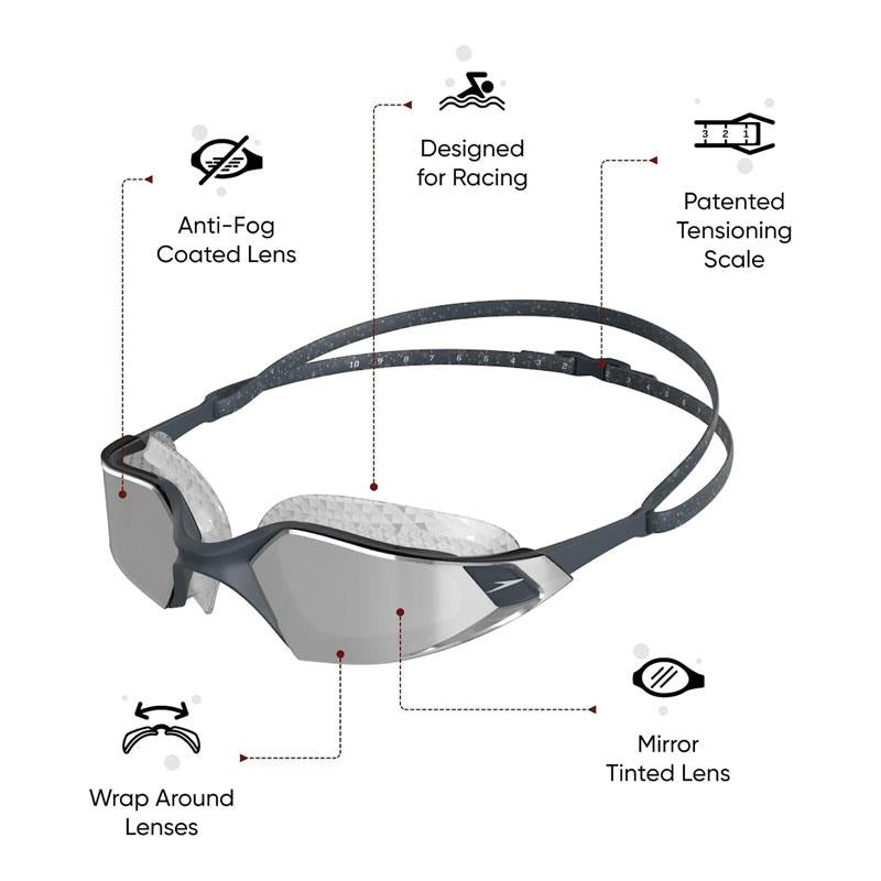 Speedo Aquapulse Pro Mirror Goggles - Grey/Silver