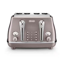 Delonghi Icona Metallics 4 Slice Toaster Stainless Steel 1800W - Pink