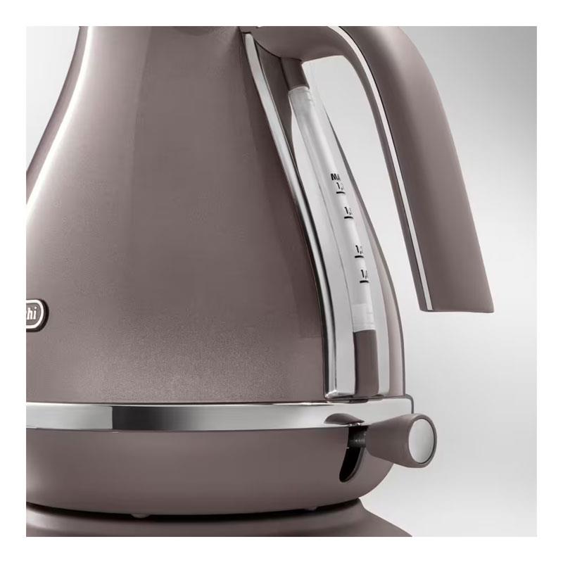 Delonghi Icona Metallics Electric Jug Kettle Stainless Steel 3000W 1.7 Litres - Pink