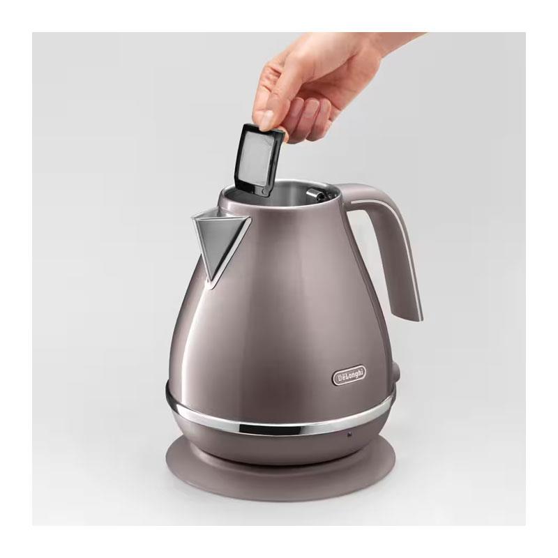 Delonghi Icona Metallics Electric Jug Kettle Stainless Steel 3000W 1.7 Litres - Pink