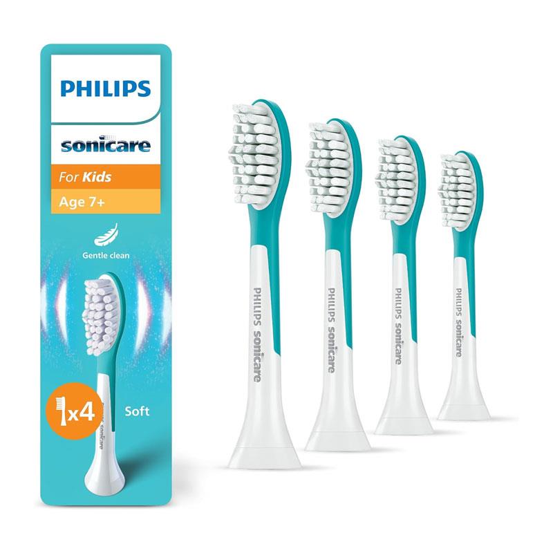 Philips Sonicare For Kids Tall Sonic Toothbrush Heads 4 Pack - Aqua Main image