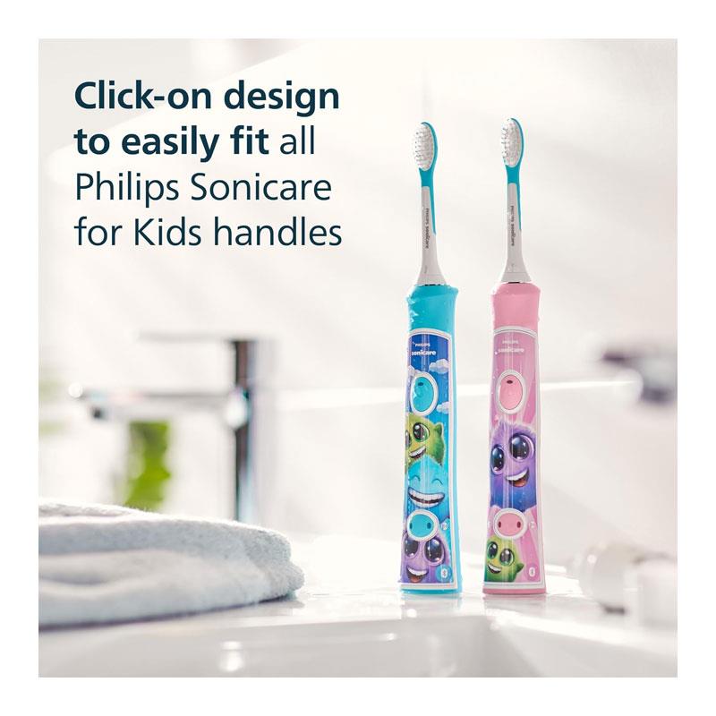 Philips Sonicare For Kids Tall Sonic Toothbrush Heads 4 Pack - Aqua