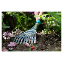 Gardena Comfort Hand Rake Corrosion-Resistant Ergonomic Handle - Blue