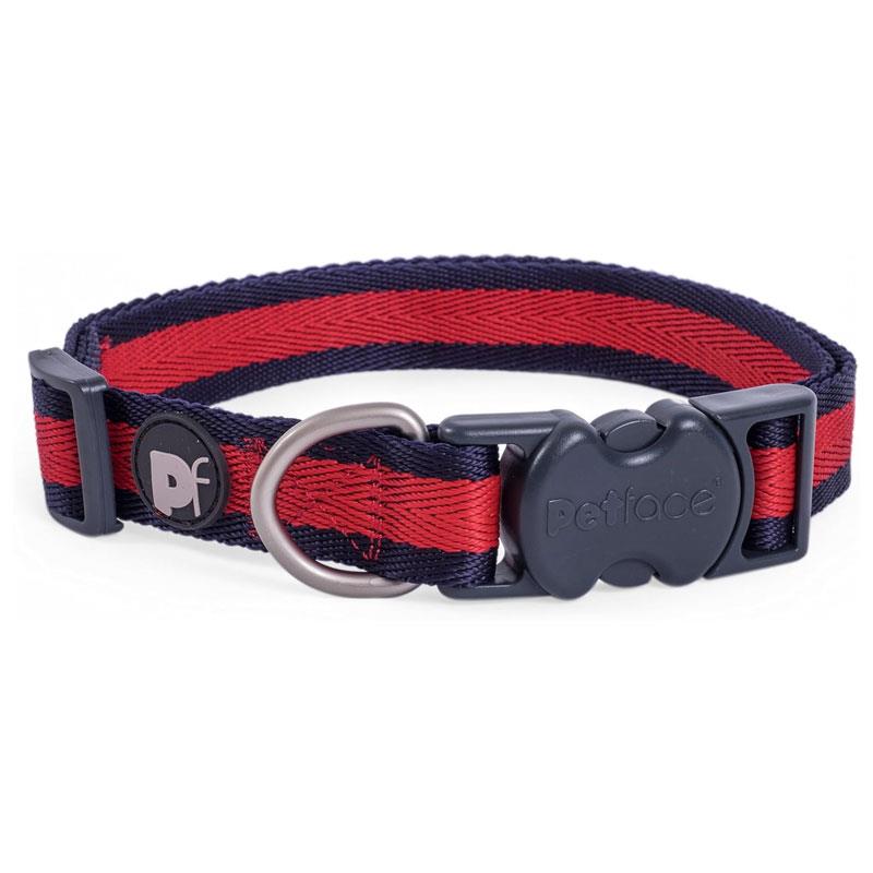 Petface Scarlet Stripe Pattern Dog Collar Medium Red