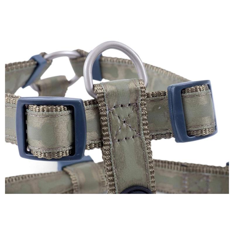 Petface Tonal Bones Dog Harness Large Country Green