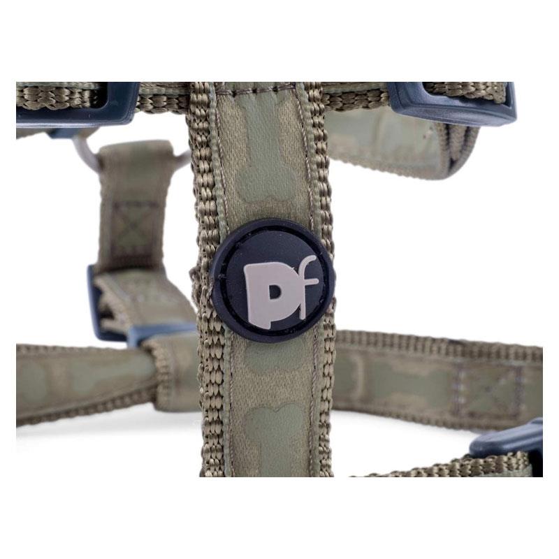 Petface Tonal Bones Dog Harness Large Country Green