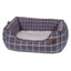 Petface Window Pane Check Square Dog Bed Medium Grey