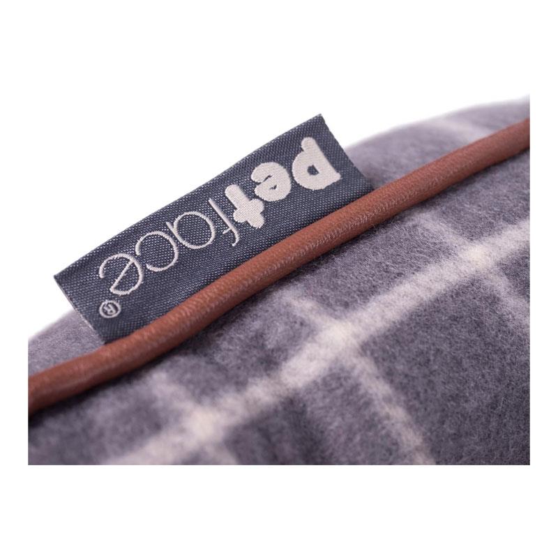 Petface Window Pane Check Square Dog Bed Medium Grey