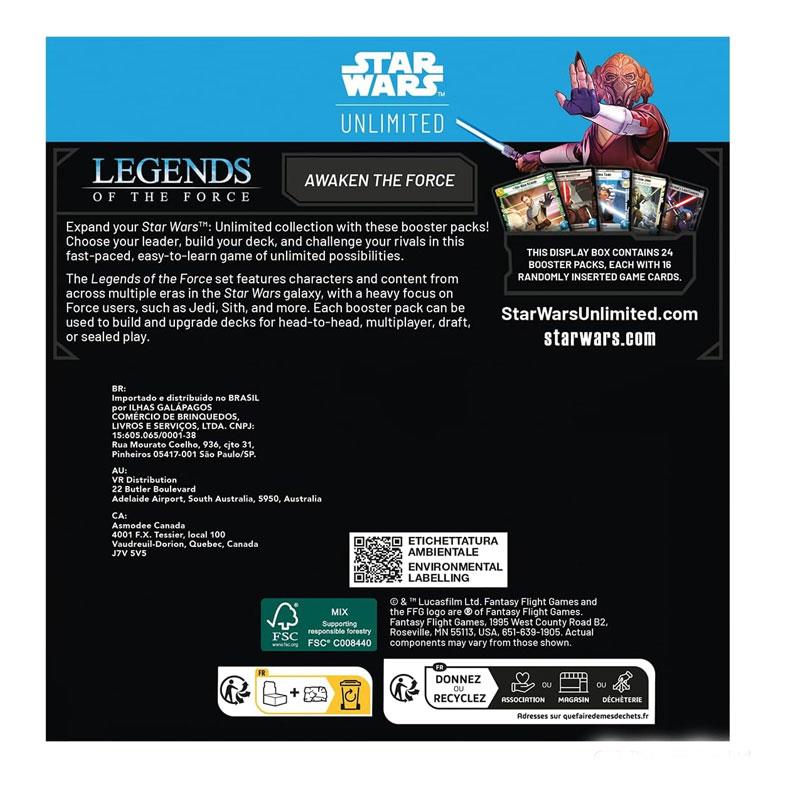 Fantasy Flight Games Star Wars Unlimited Trading Card Game Jedi Sith Iconic Characters 24 Booster Packs
