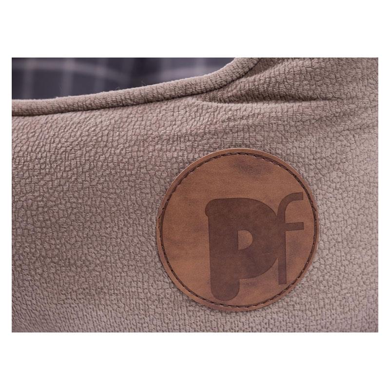 Petface Check And Bamboo Oval Dog Bed Large Grey