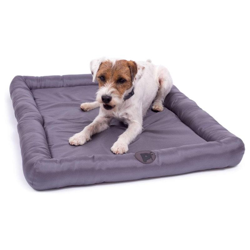Petface Water Resistant Memory Foam Dog Bolster Mattress Crate Bed Large - Grey Main image