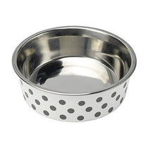 Petface Spots Deli Dog Bowl 21cm Grey And White