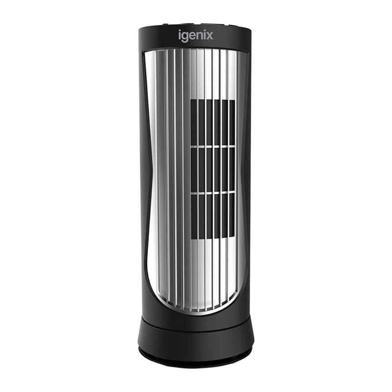 Igenix 12 Inch Digital Mini Tower Fan With 3 Fan Speed Settings Oscillation And 8 Hour Timer - Black Main image