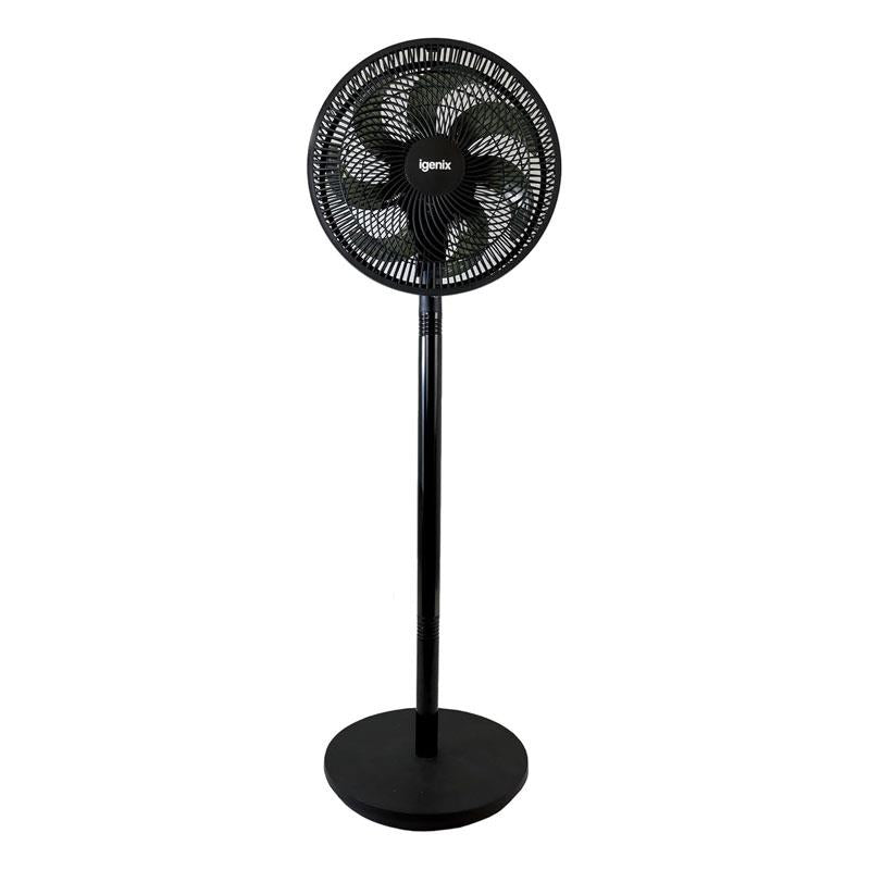 Igenix 12 Inch Pedestal Fan 7 Blades Oscillation 3 Speed Settings - Black Main image